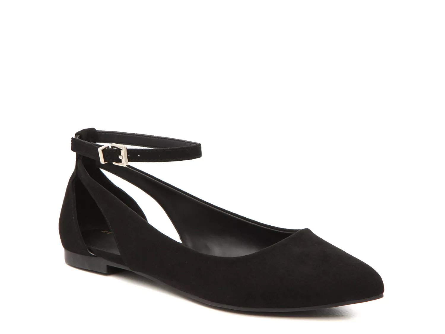 dsw black leather flats