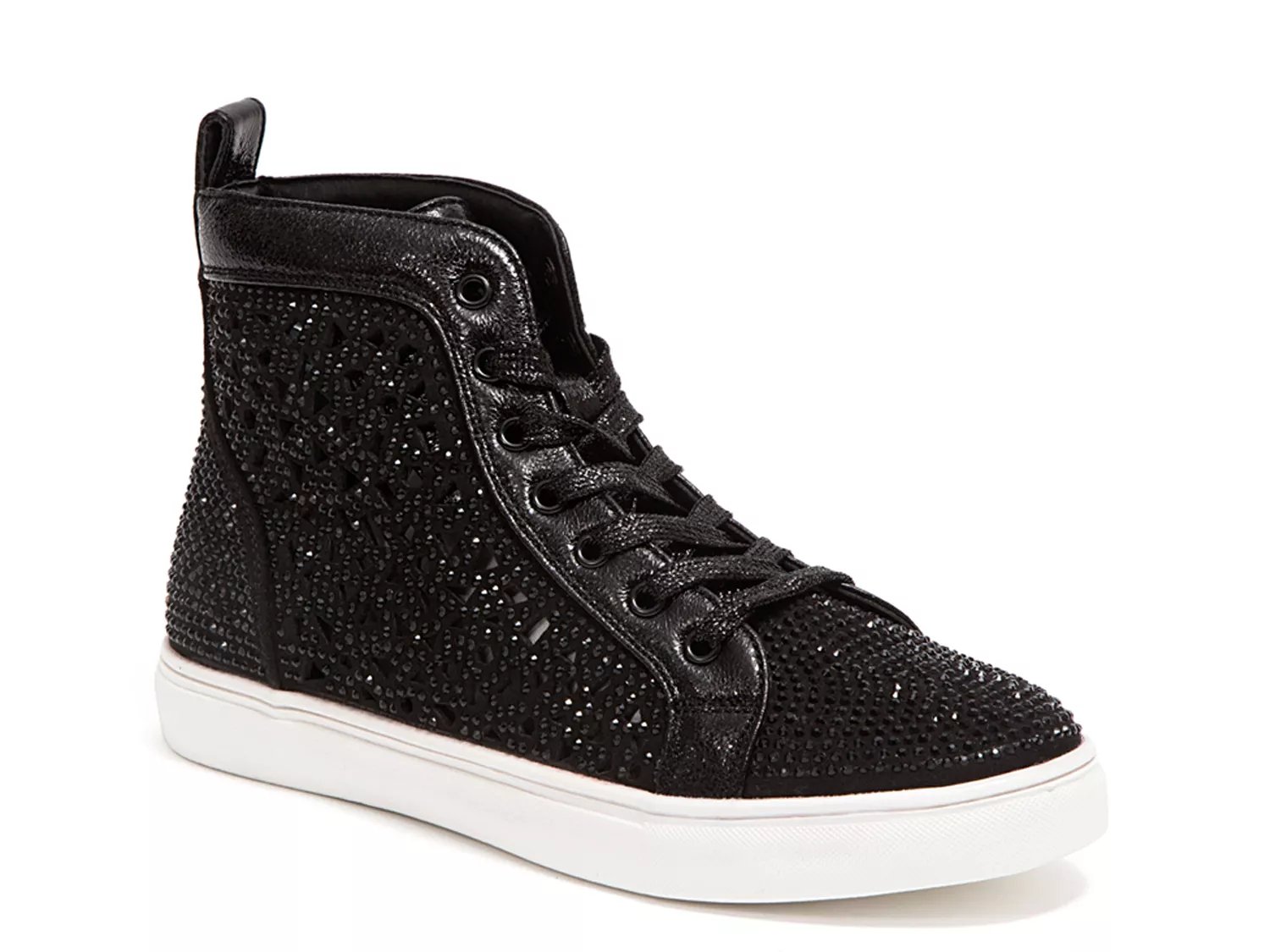 women's black slip on high top sneakers