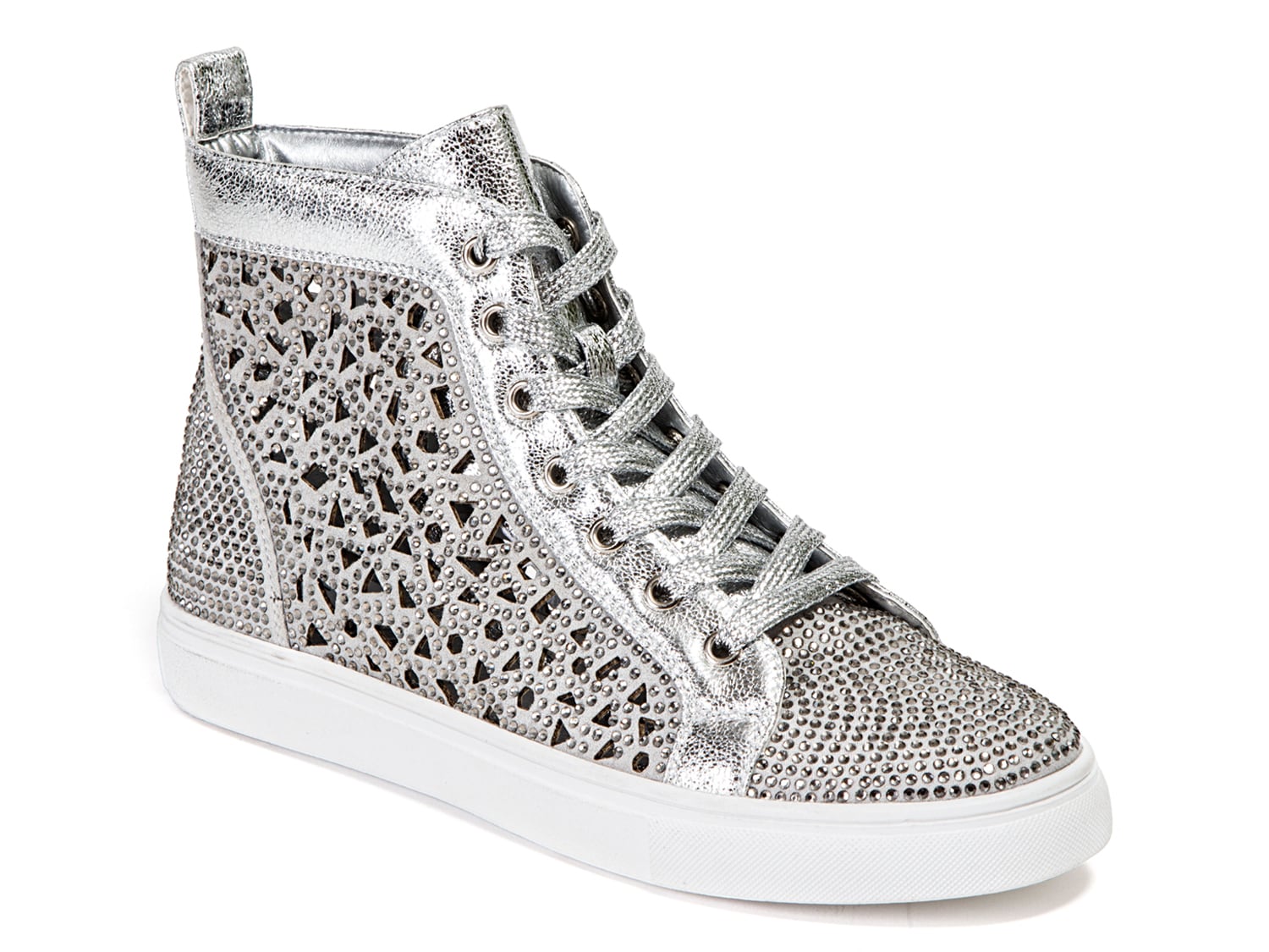 silver high top sneakers womens