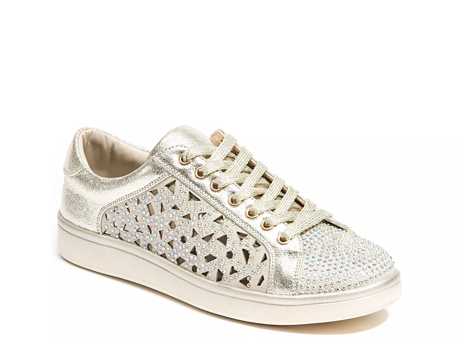 dsw gold sneakers