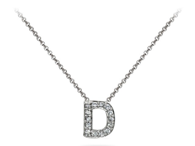 Designs by FMC .925 Sterling Silver D Initial Pendant Necklace - Free ...