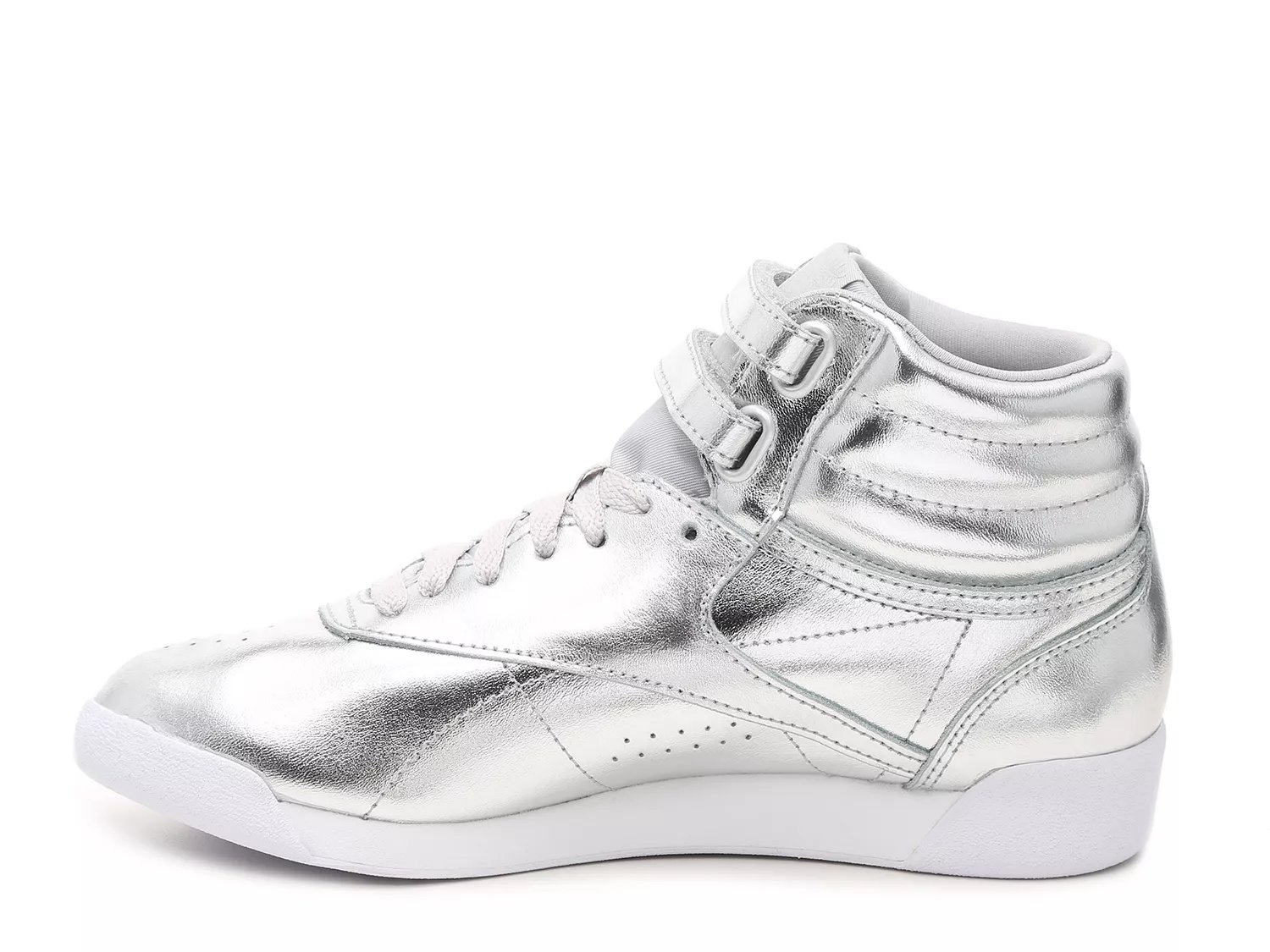 silver reebok high tops