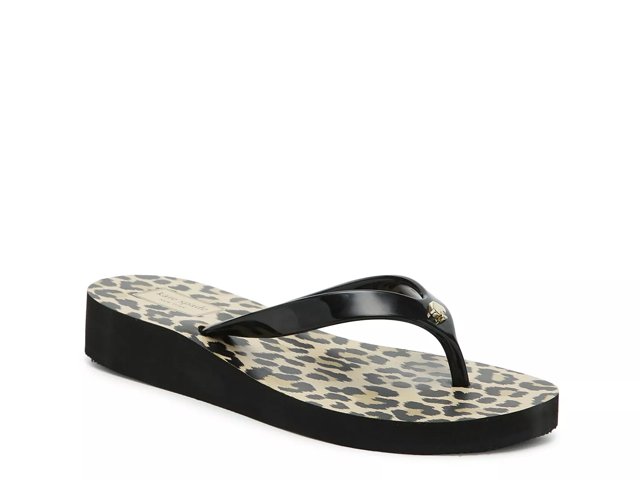 Kate spade leopard print flip flops sale