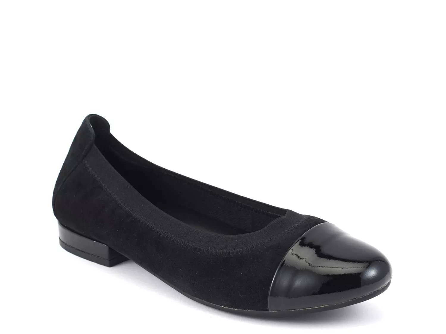 black patent ballet flat