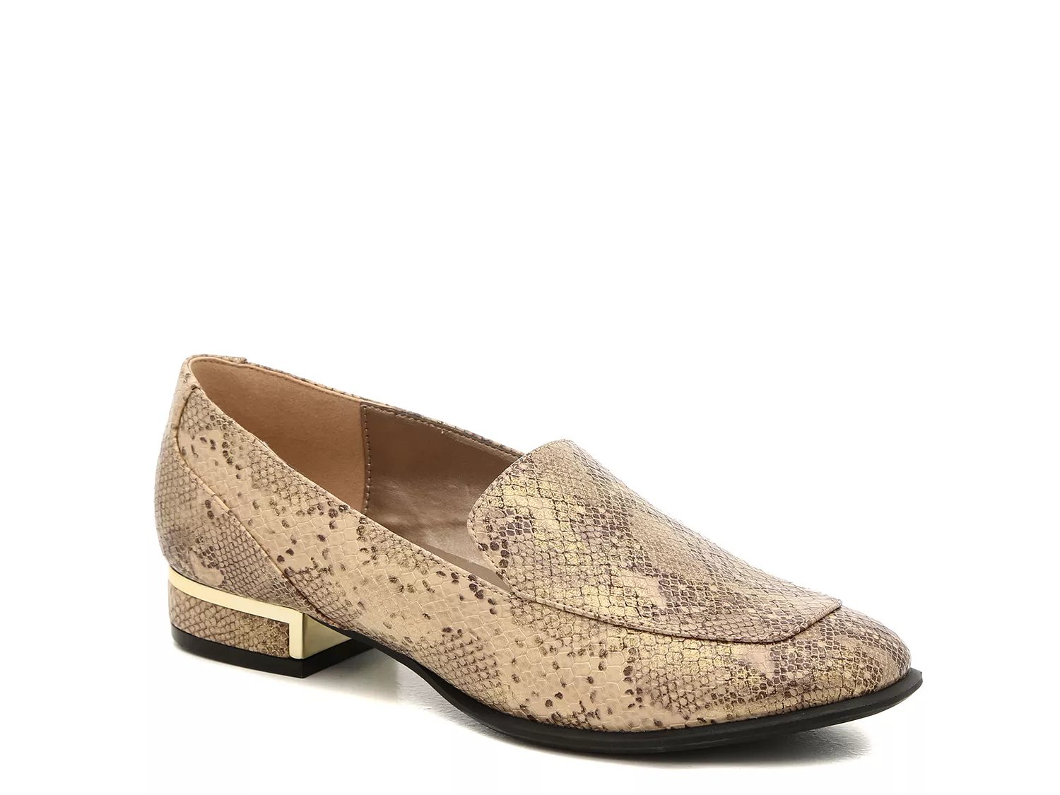 Bellini Haze Snake Loafer | Women's | Beige/Brown Metallic Snake Print | Size 9 | Flats | Loafers