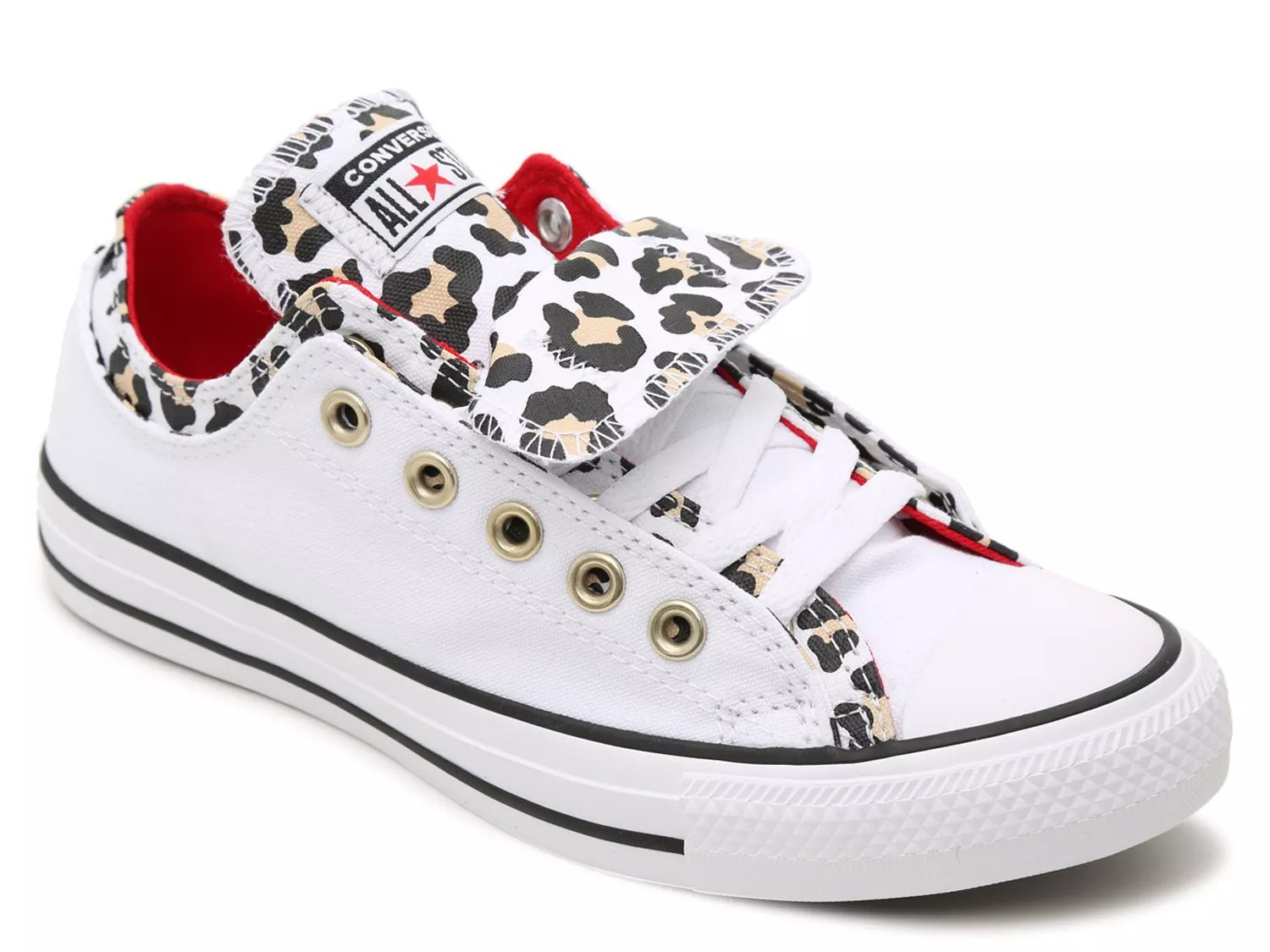 converse double tongue leopard print