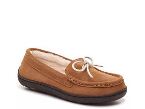 Womens wide moccasin slippers hot sale