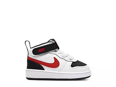 Kids Boys Junior Black & Red Nike Court Borough Low 2 Trainers