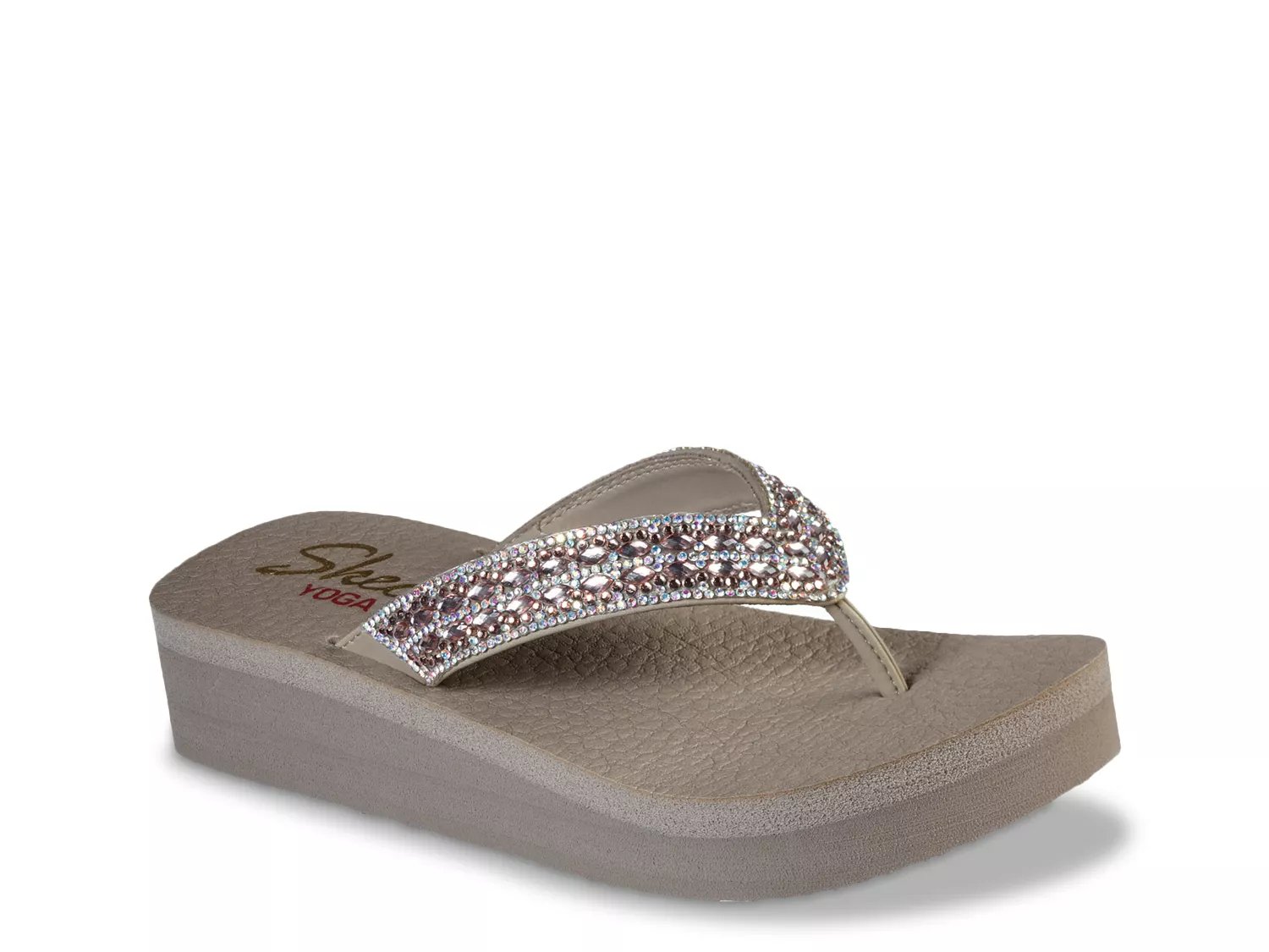 skechers cali vinyasa wedge flip flop