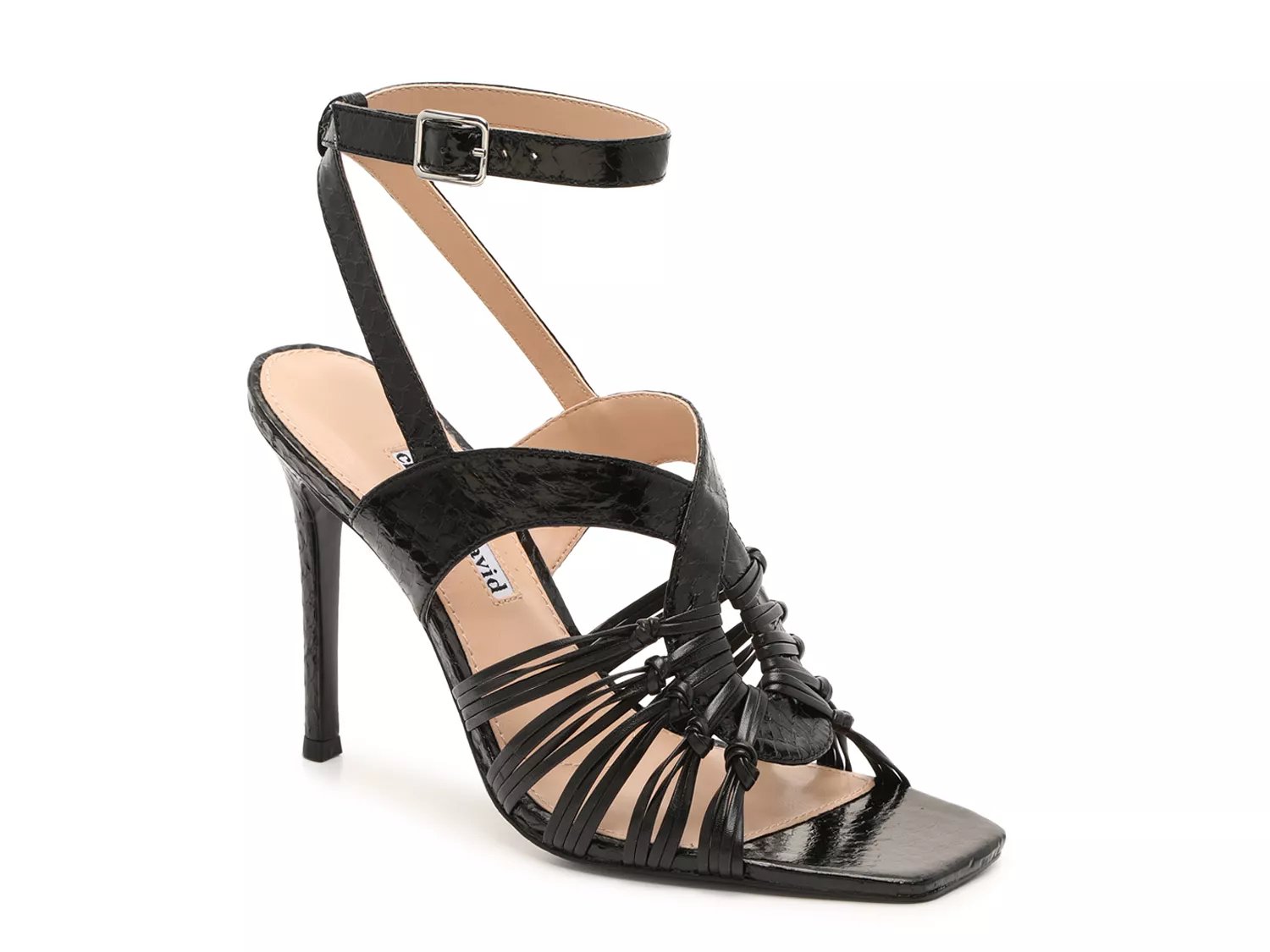 dsw black sandals heels