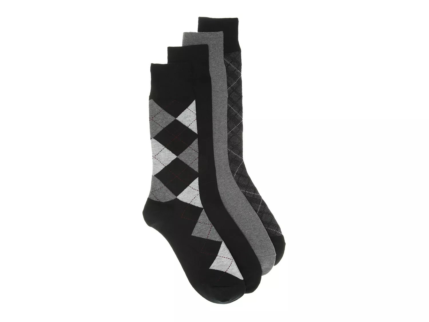  Burgundy Men's Crew Socks - 4 Pack 