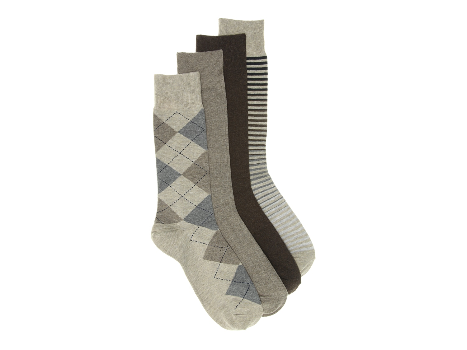  Argyle Stripe Men's Crew Socks - 4 Pack 