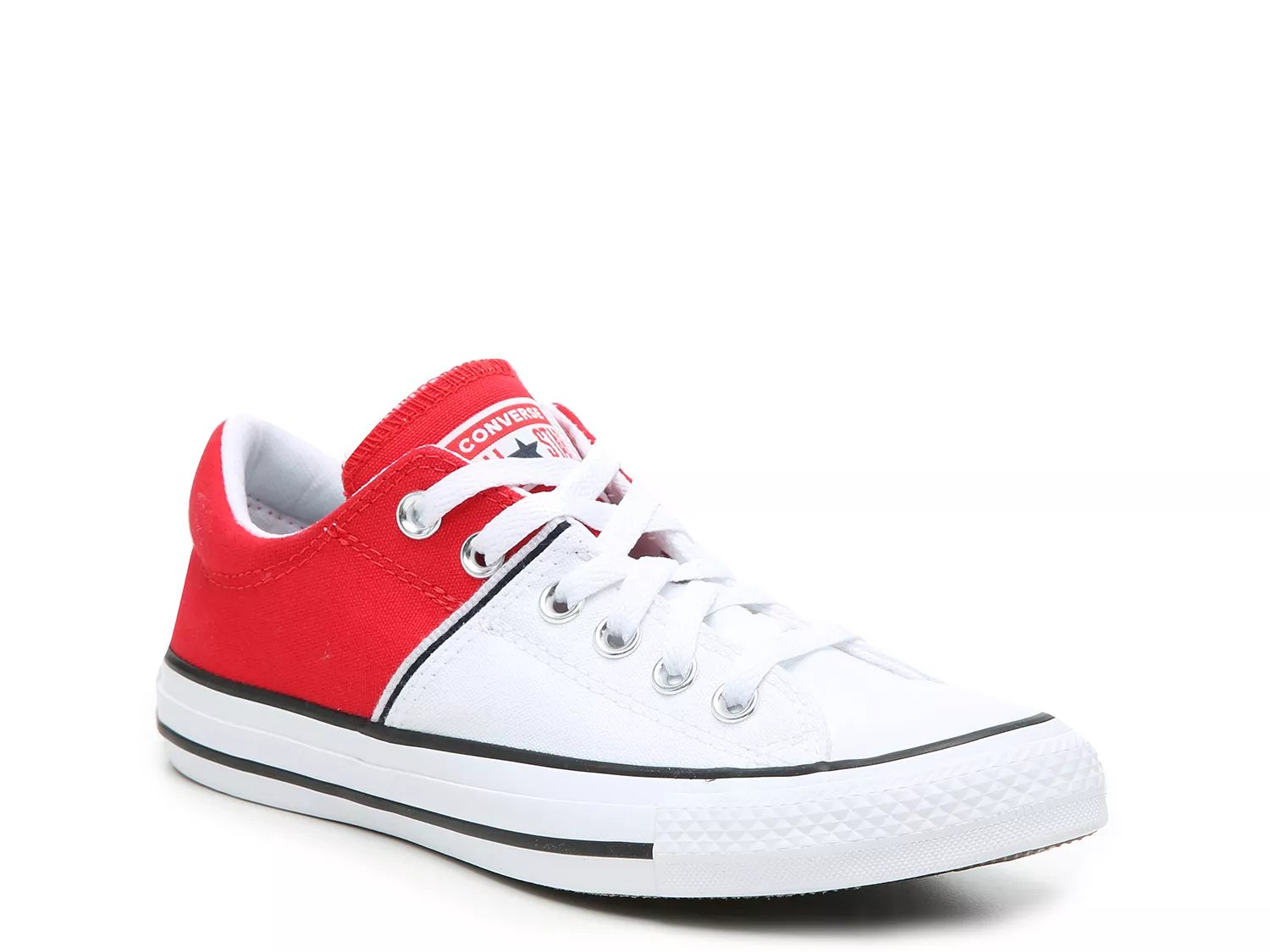 red and white converse