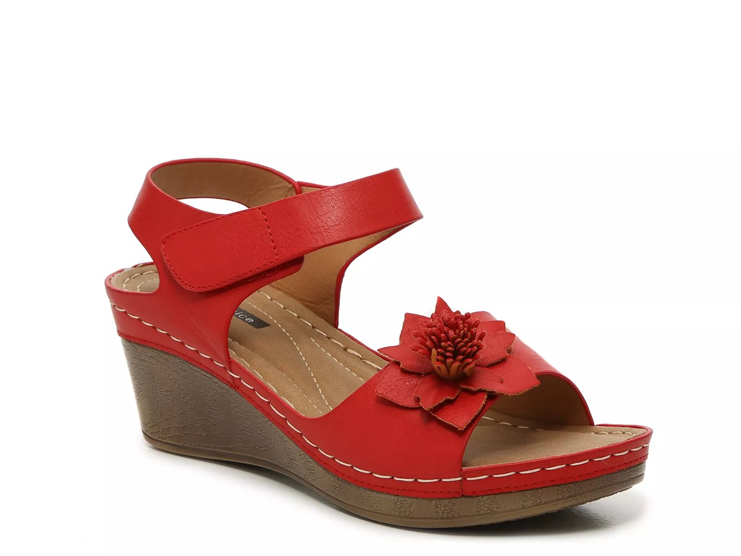 dsw red wedge shoes