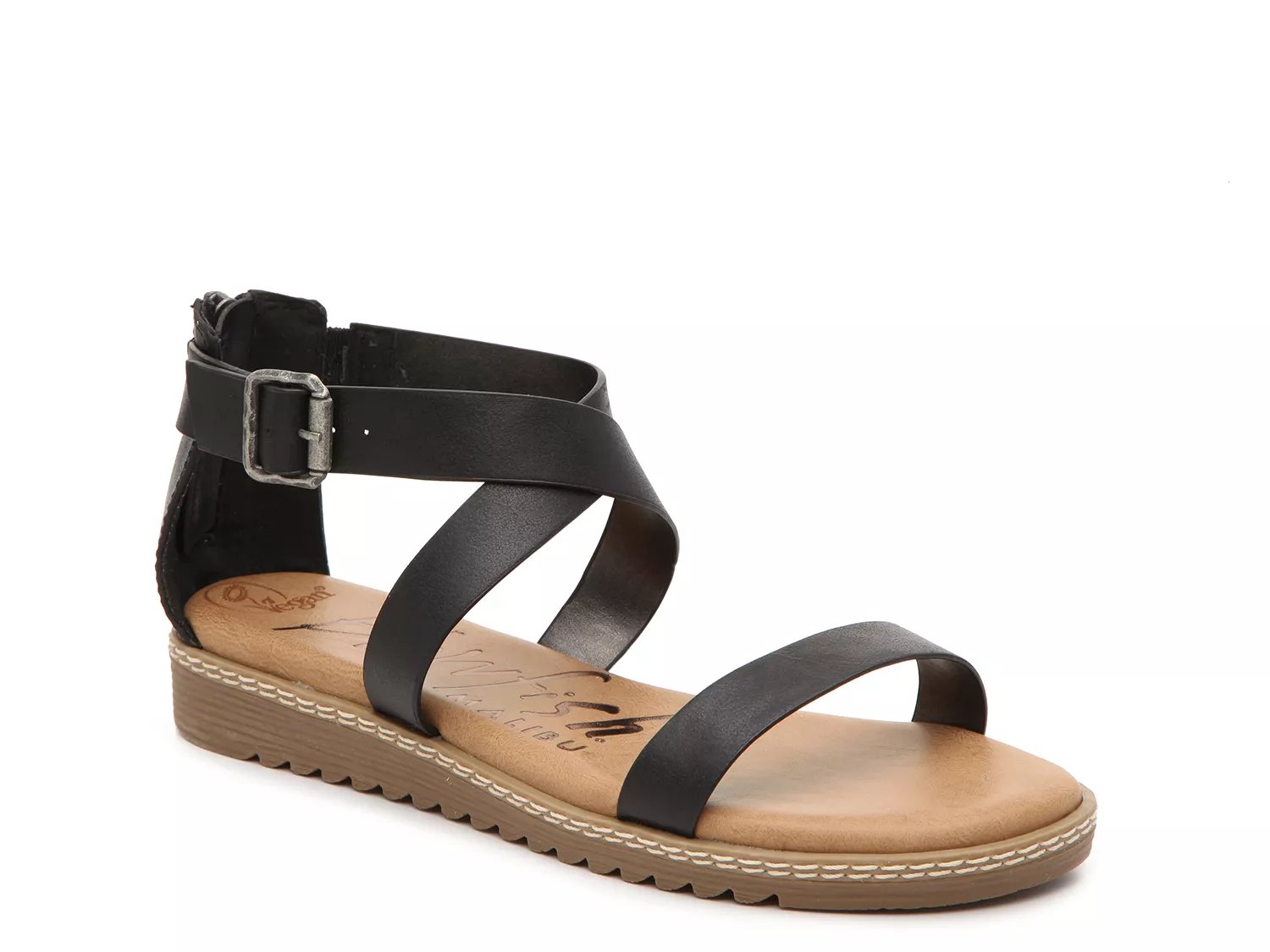 dsw black sandals heels