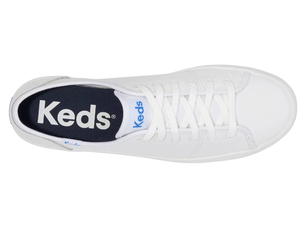 Keds Women s Kickstart Leather Fashion Sneaker White blue 9 M US for sale online eBay