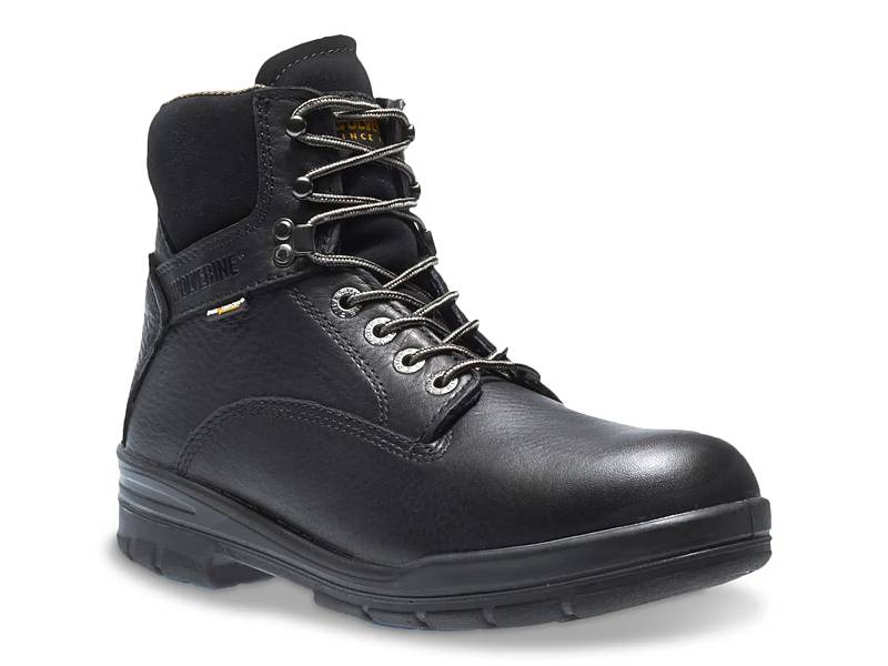 靴 TOE LACE UP LEATHER BOOTS / Black Mens High Support Black Leather Lace To Toe Boots, Size