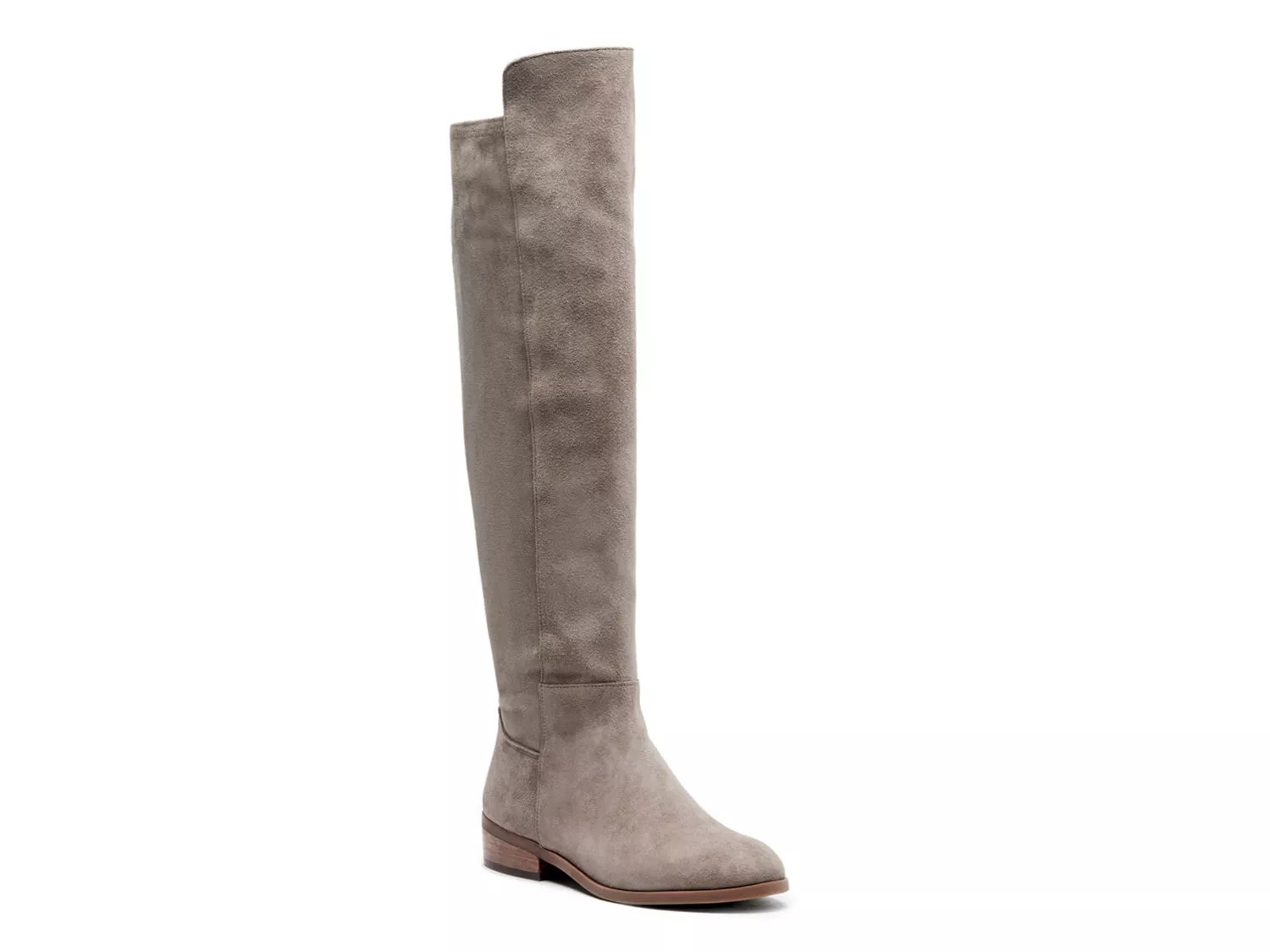 grey over the knee flat boots