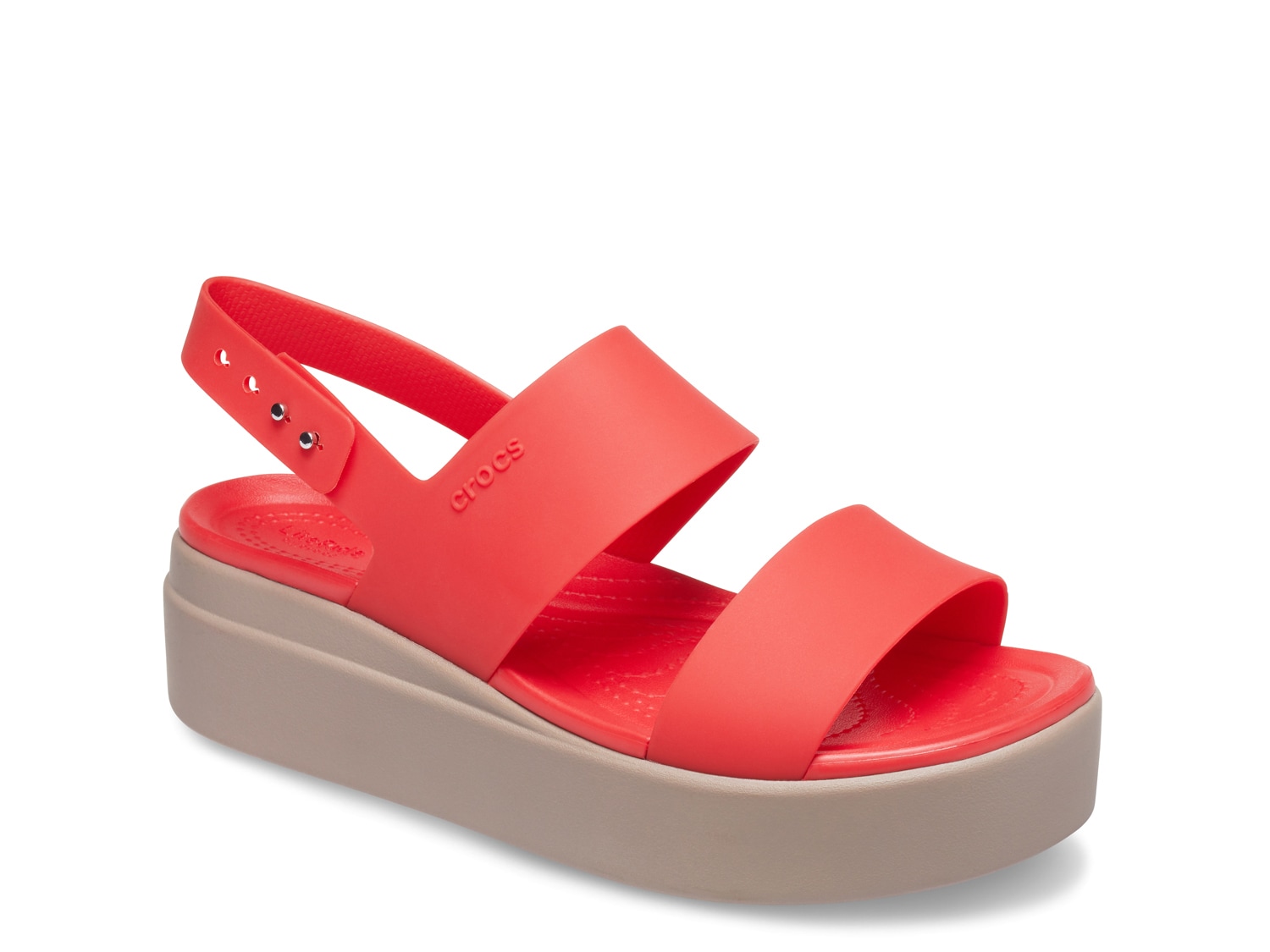 red platform sandals