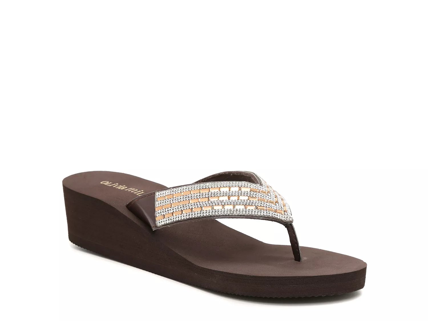 tan wedge flip flop