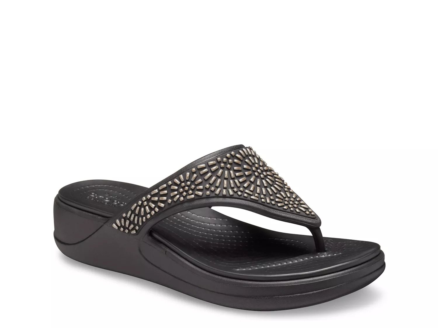 crocs black women's flip flops