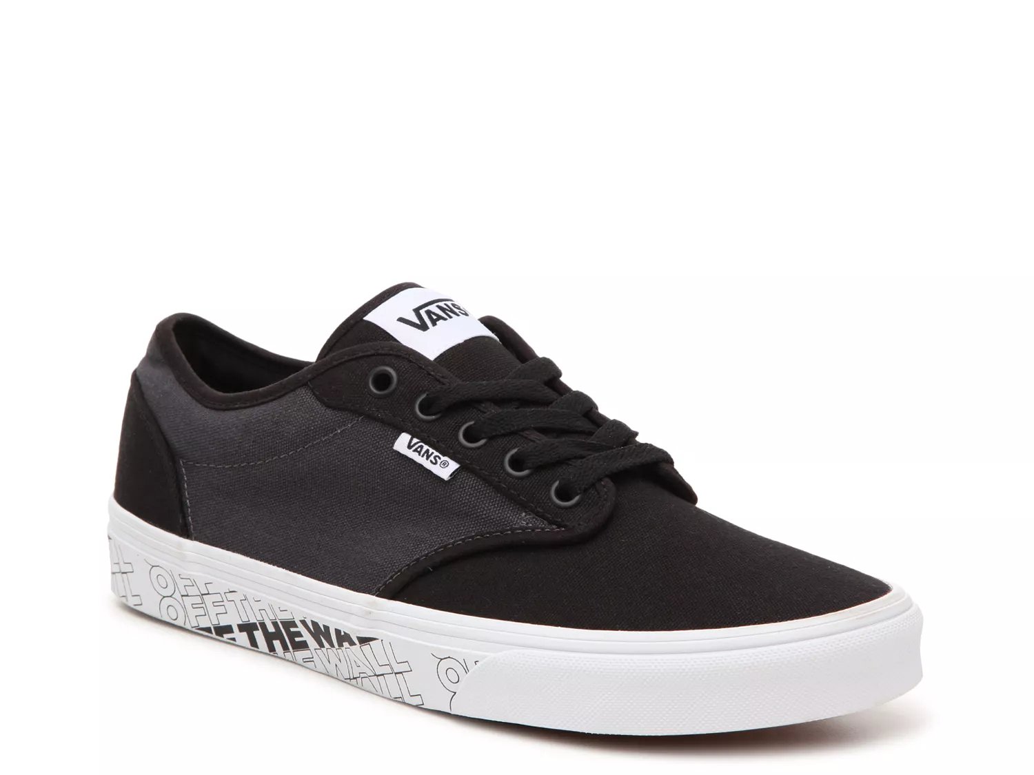 black and white vans dsw