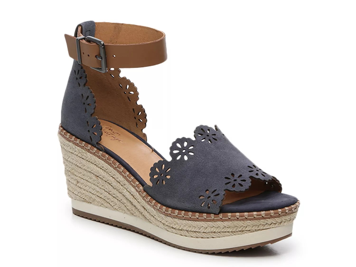 crown vintage daffodil espadrille wedge sandal light blue