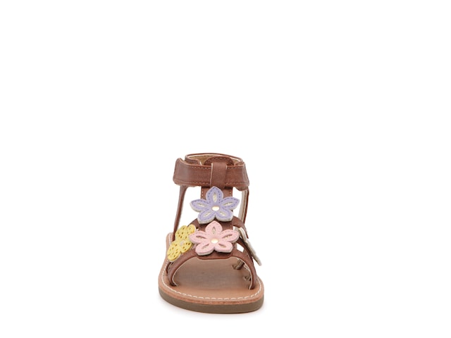 NEW Brown Girl's Rachel Shoes Portland Sandal with flowers Size 12T TODDLER KIDS 