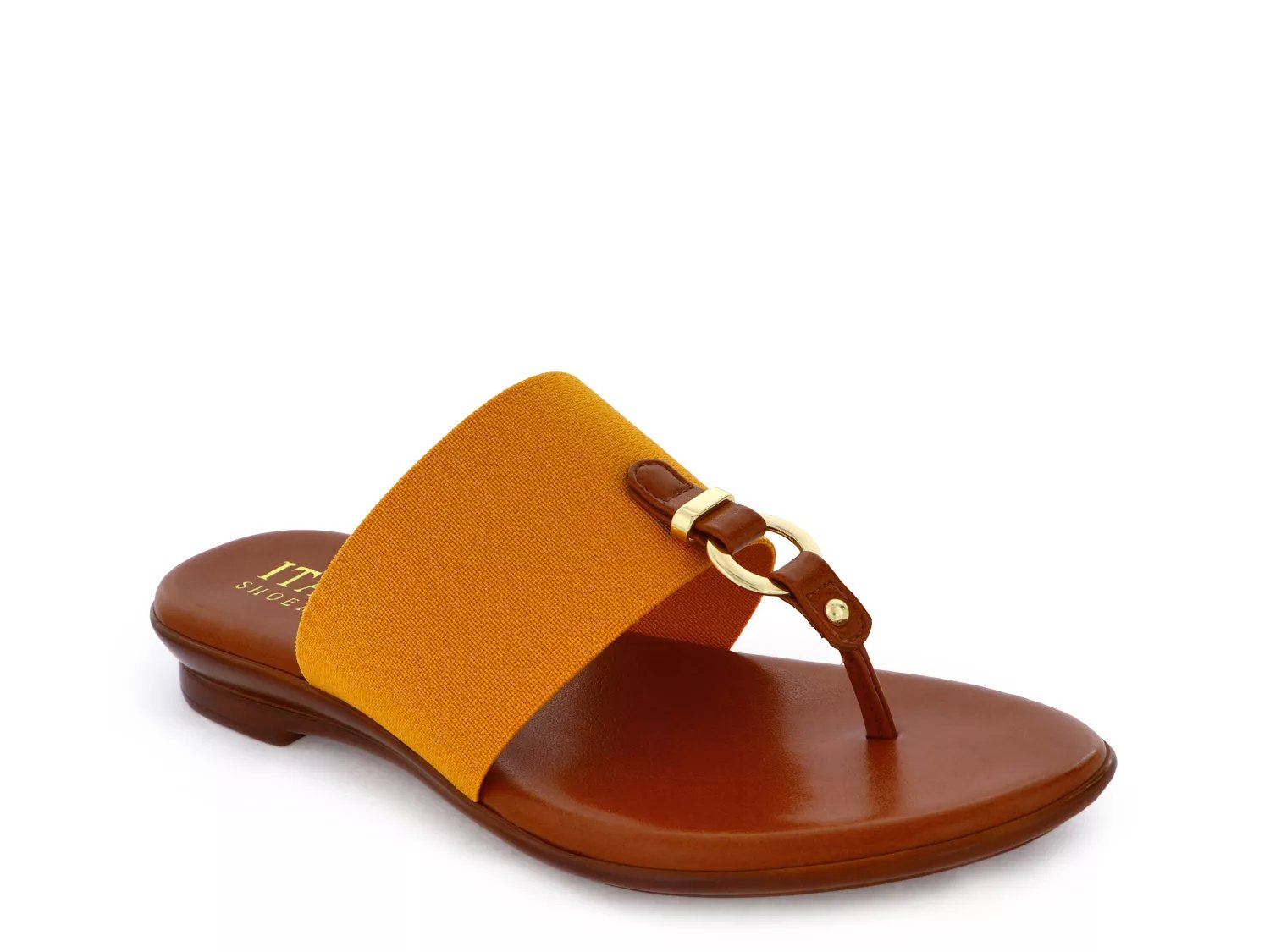 yellow slip on sandals