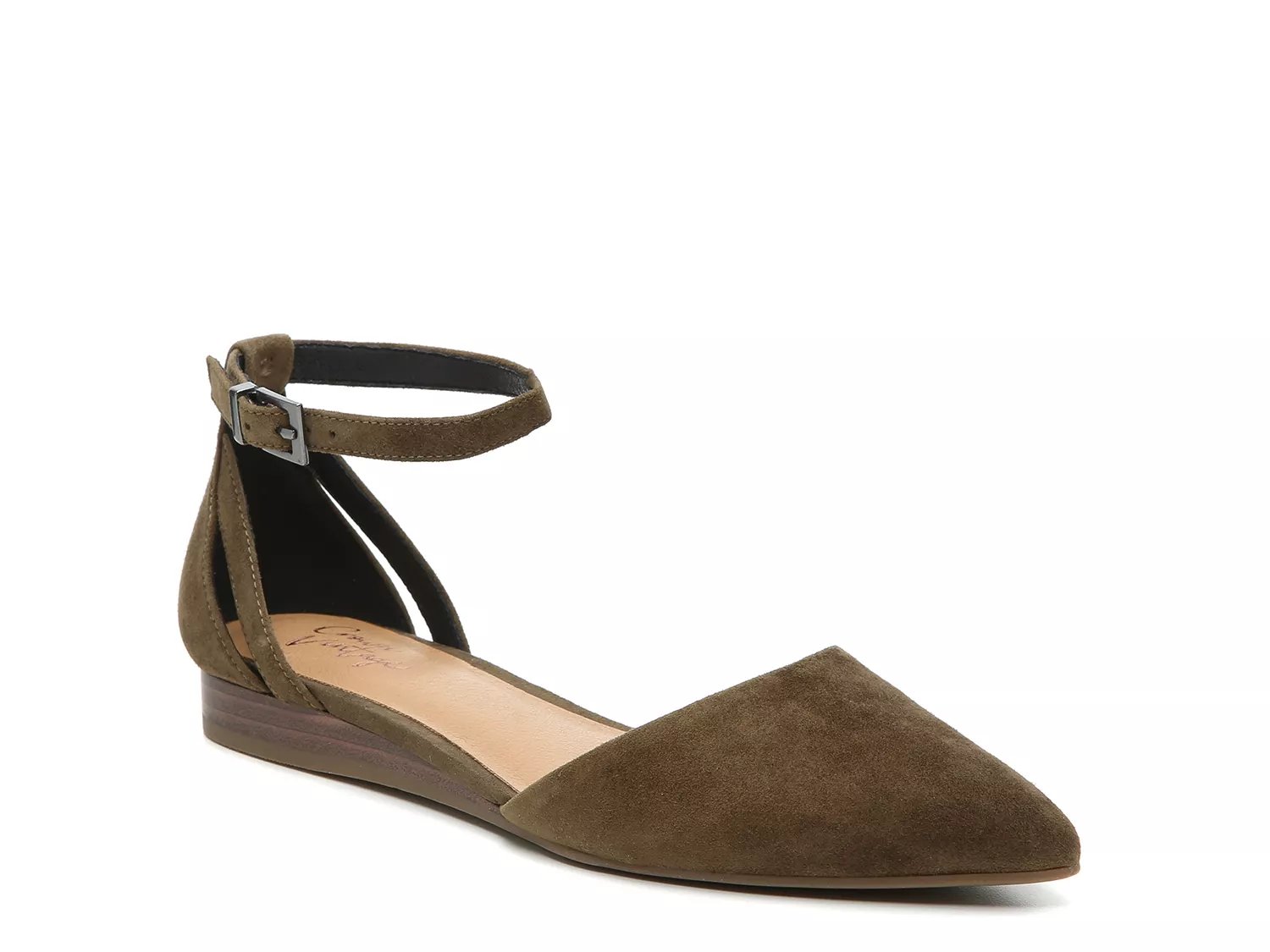 forest green flat shoes
