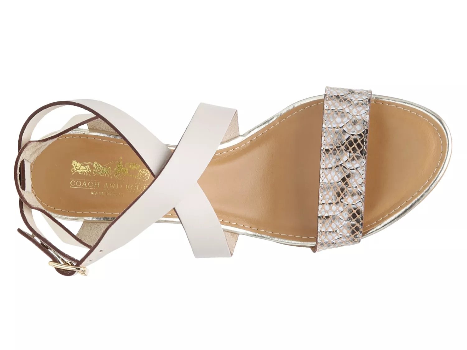 coach gold wedge sandals