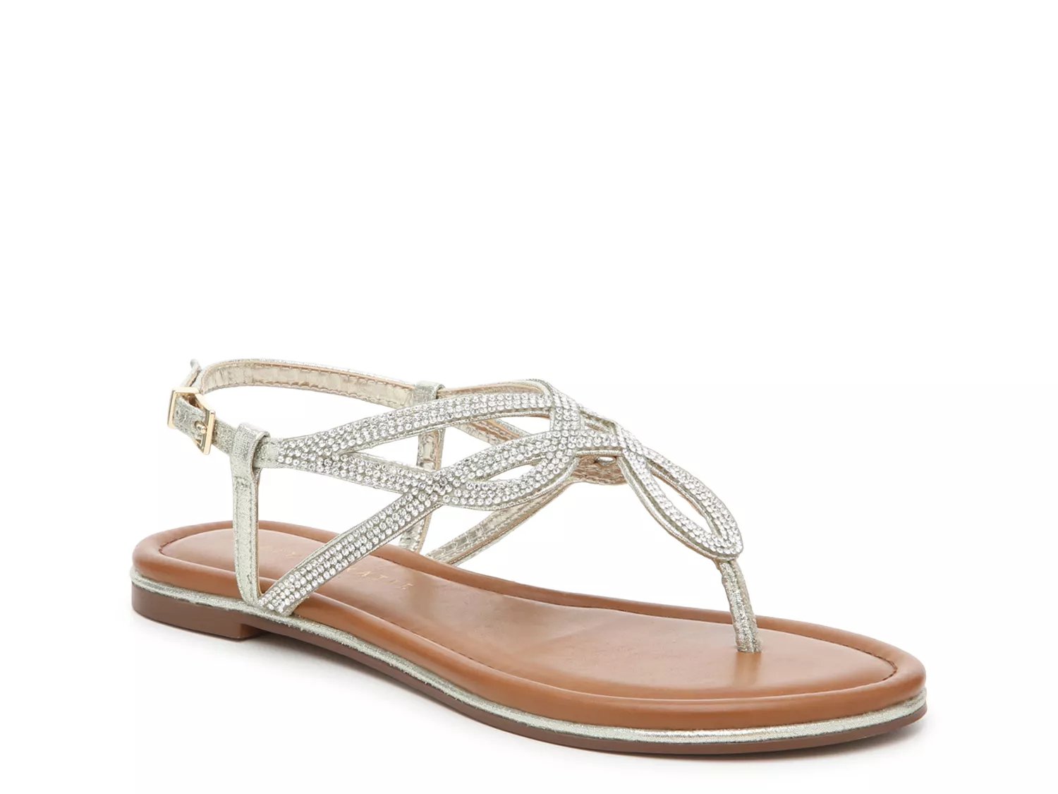 silver strappy flat sandals