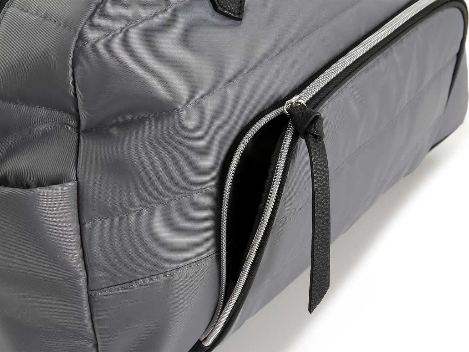 dsw gray duffle bag