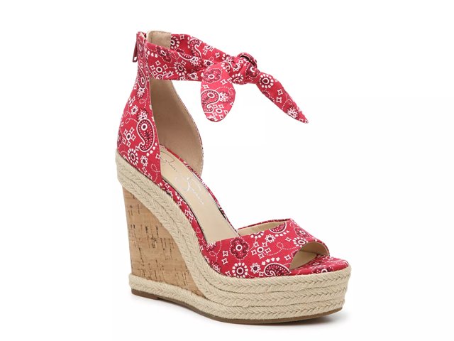 Dsw red wedge shoes sales