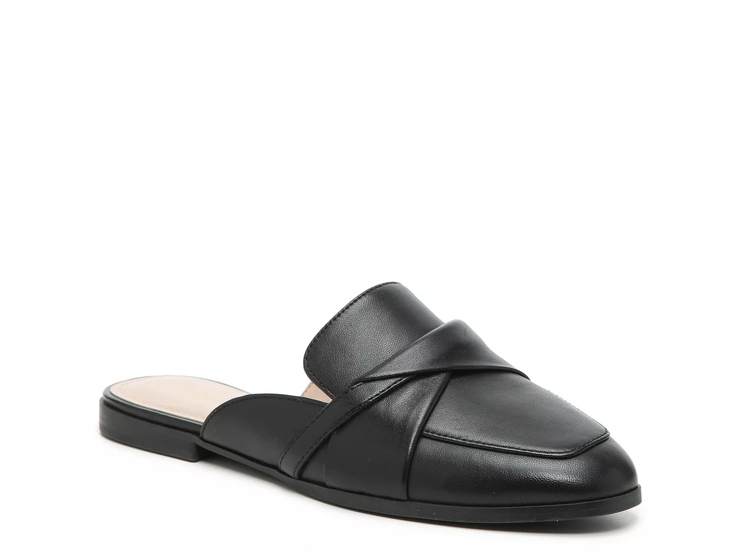 womens black loafer mules