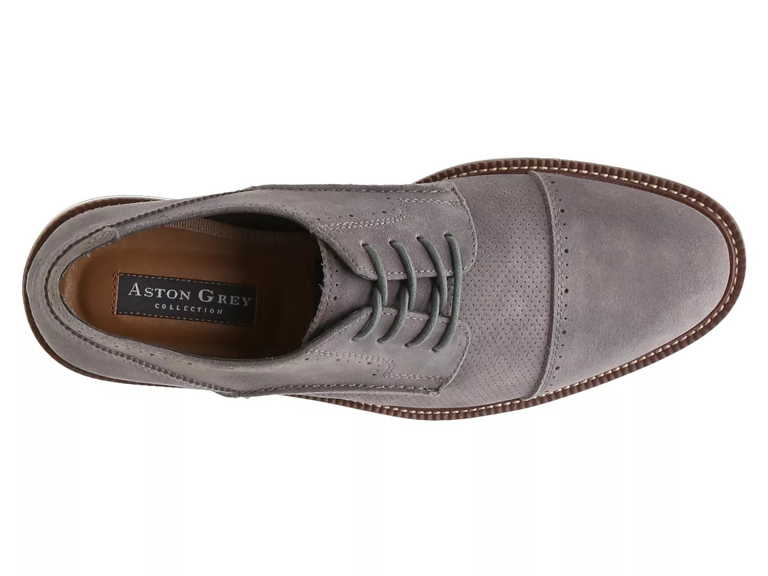 aston grey cap toe oxford