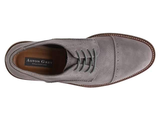 aston grey cap toe oxford