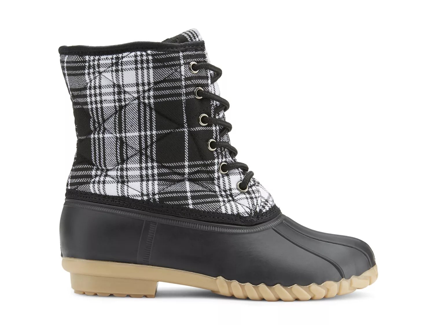 duck boots plaid