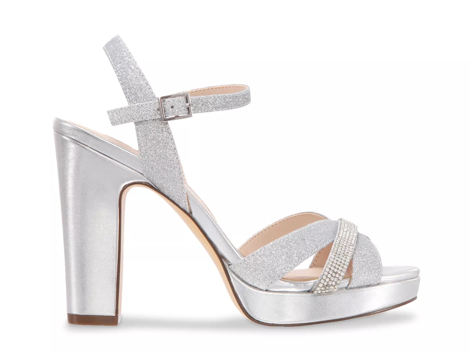 silver platform sandal