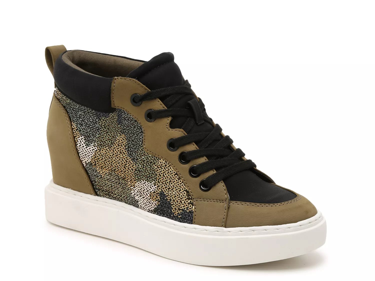 dsw black wedge sneakers