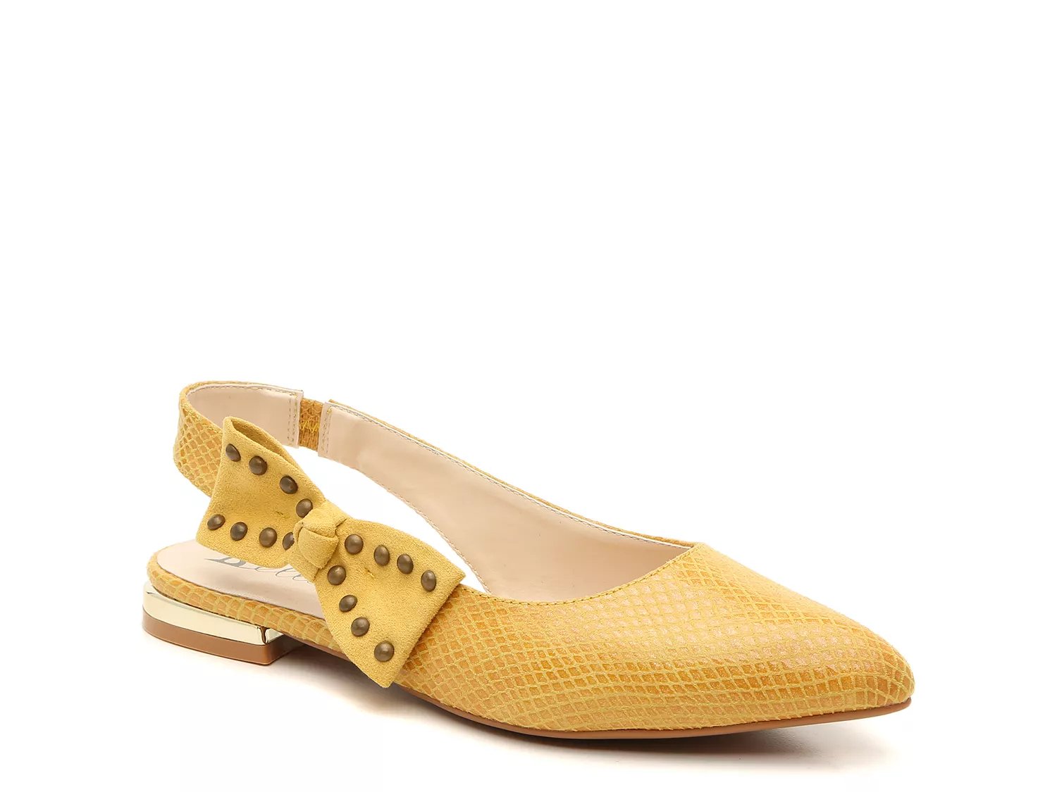 gold flat slingback shoes