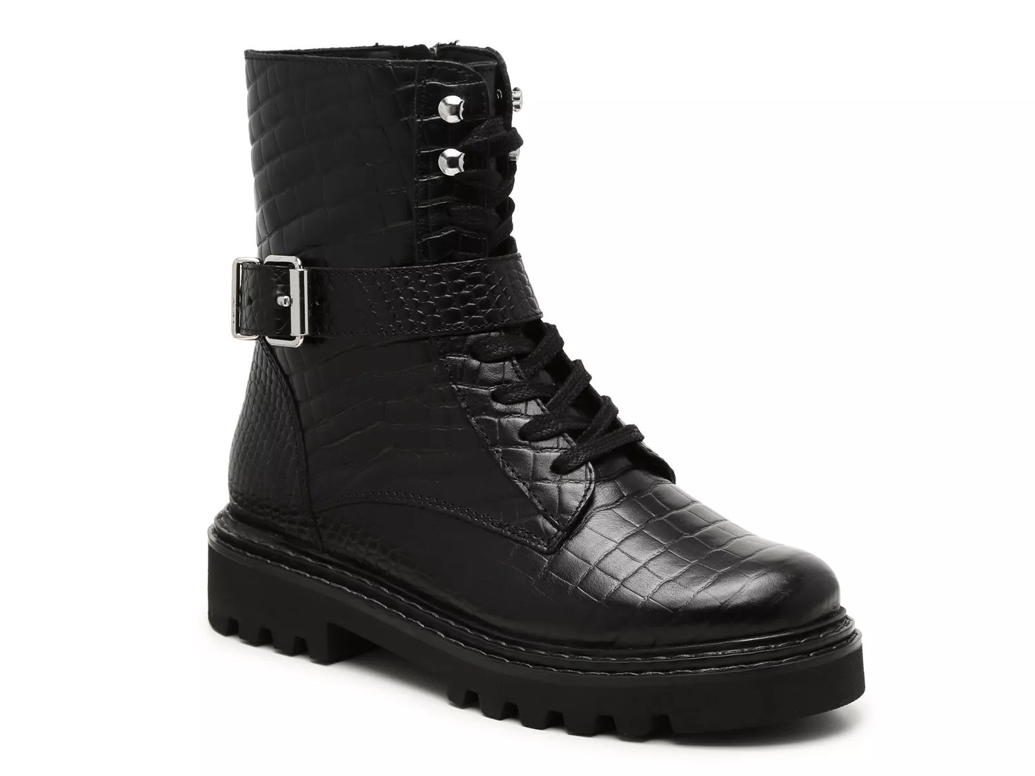 color block lug boots