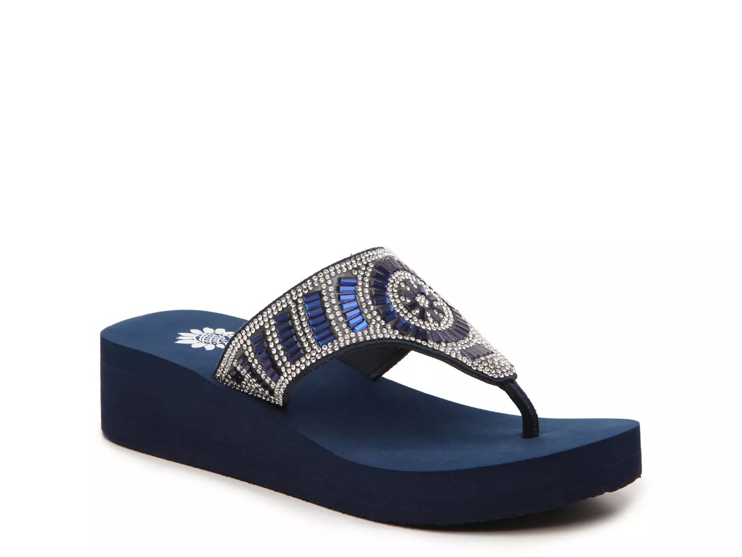 Yellow Box Women's Custard Flip Flop Sandals, Navy, 11, 44% OFF