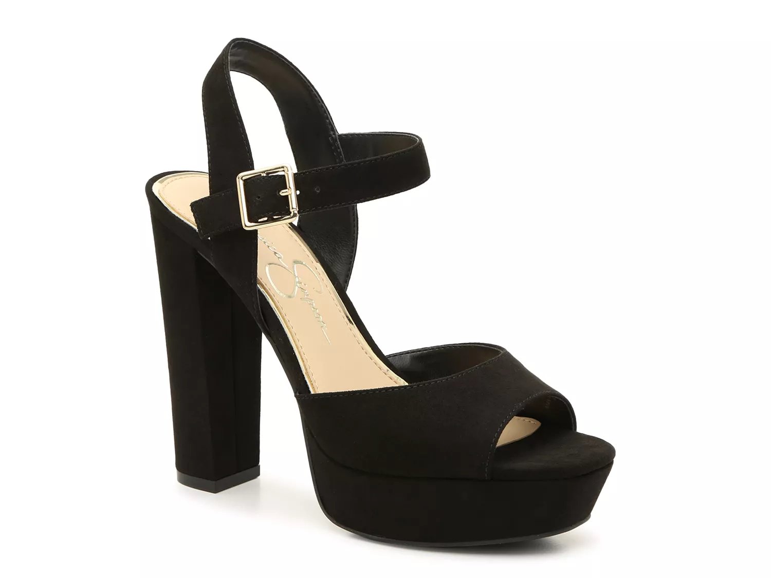 black platform sandals one strap