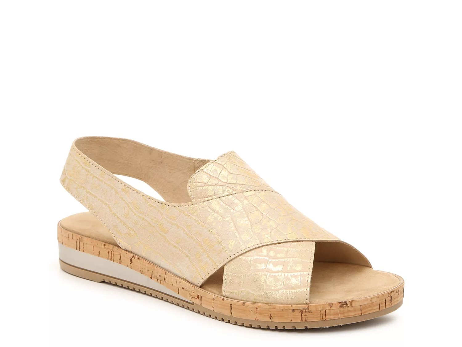 dsw gold wedge sandals