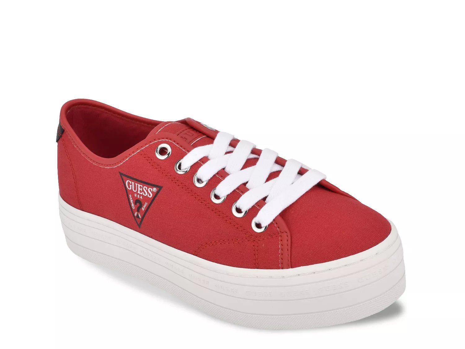 guess red sneakers