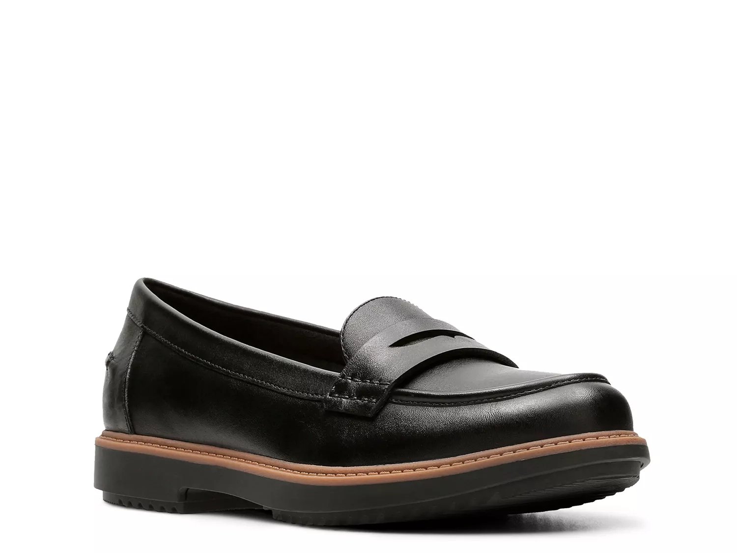 clarks penny loafers womens