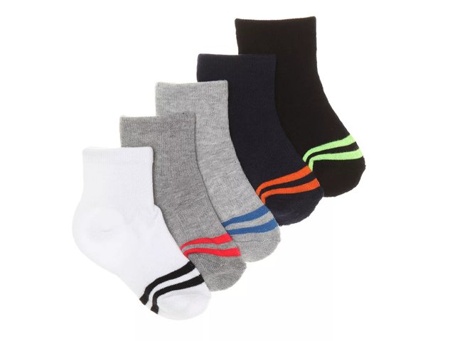 Max Jake Varsity Stripes Kids Ankle Socks 5 Pack Dsw