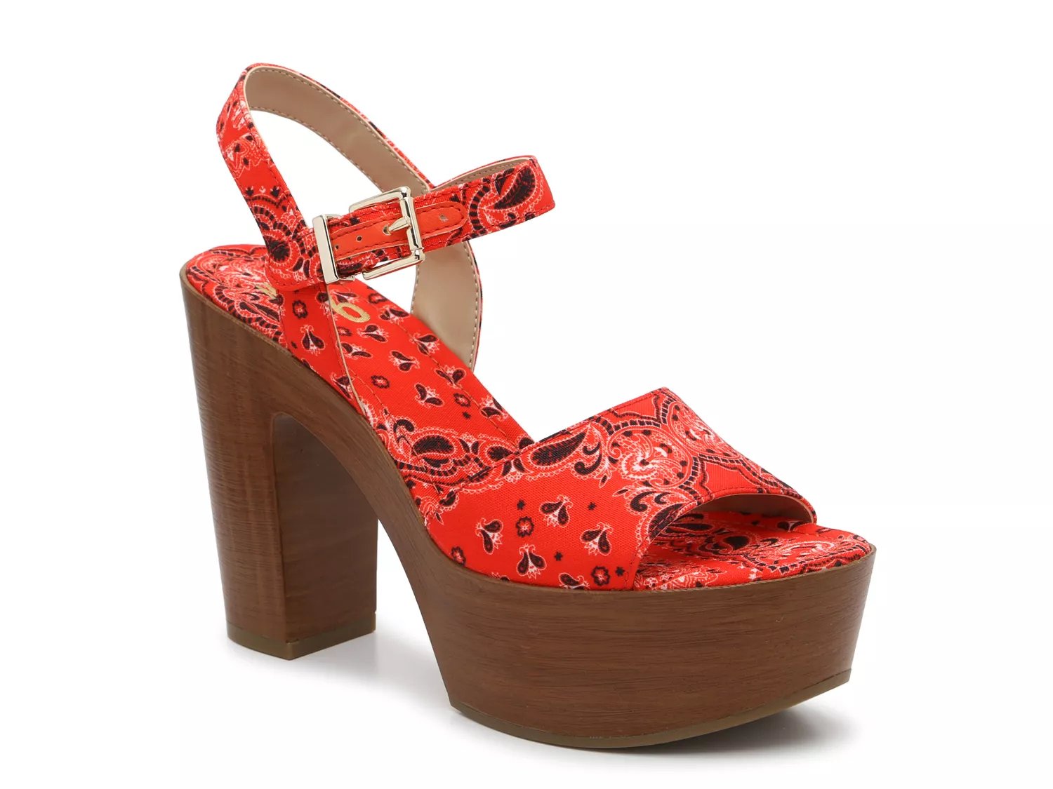 dsw red block heels