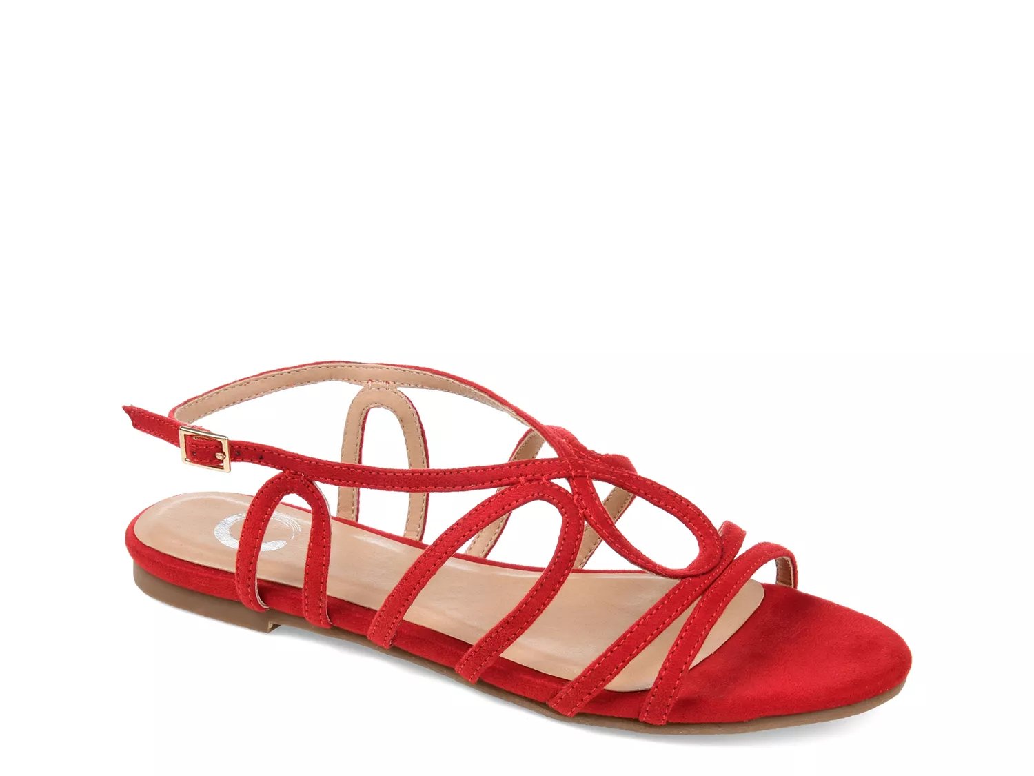 red flat gladiator sandals